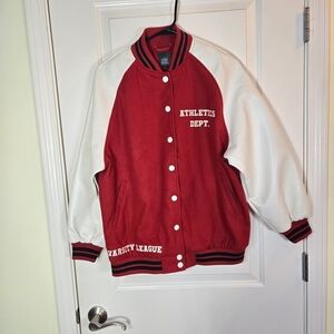 Wild Fable Red and Black Letterman Varsity Style Jacket